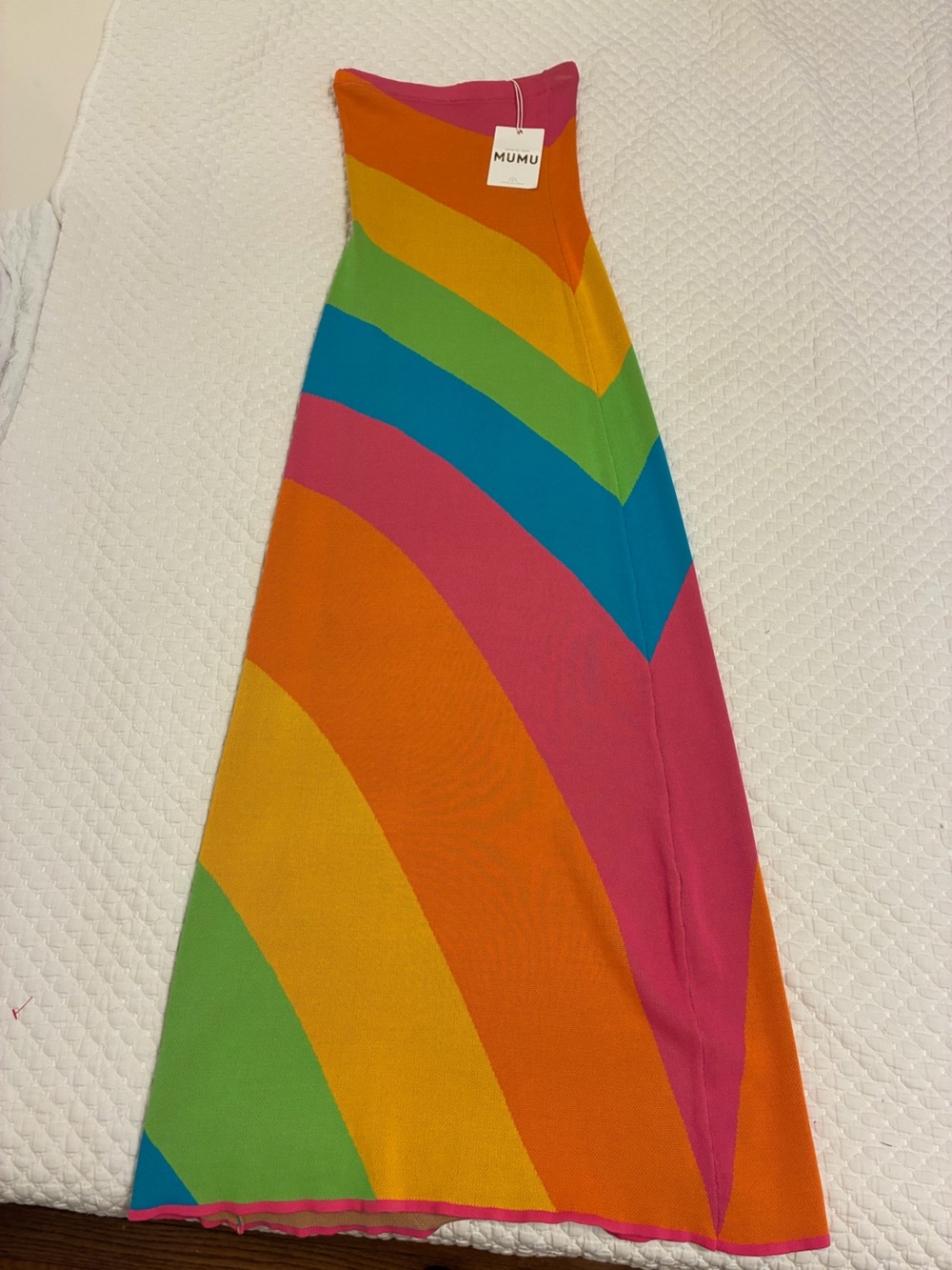 Show Me Your MuMu - Island Nights Tube Dress. XS with Tag. Rainbow Stripe Dress. - Picture 4 of 4